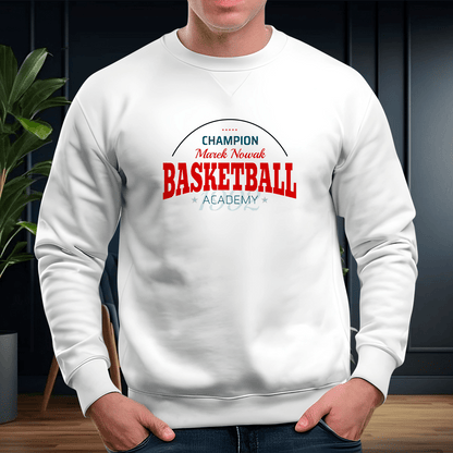 Personalizowana bluza męska z własnym nadrukiem BASKETBALL - prezent dla niego - idamell.com