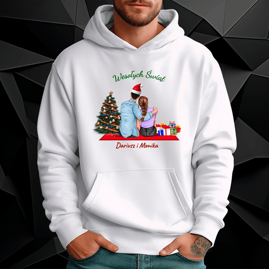 Personalizowana bluza męska z własnym nadrukiem CLIPART WESOŁYCH ŚWIĄT - prezent dla niego - idamell.com