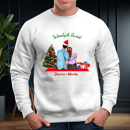 Personalizowana bluza męska z własnym nadrukiem CLIPART WESOŁYCH ŚWIĄT - prezent dla niego - idamell.com