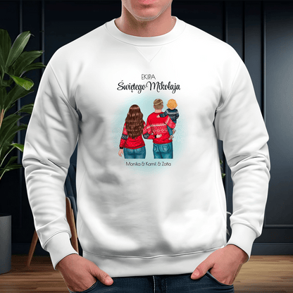 Personalizowana bluza męska z własnym nadrukiem EKIPA ŚWIĘTEGO MIKOŁAJA - prezent dla taty - idamell.com