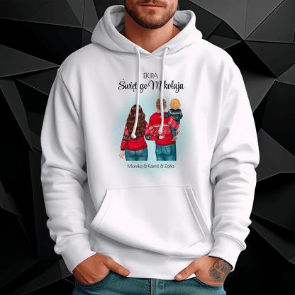 Personalizowana bluza męska z własnym nadrukiem EKIPA ŚWIĘTEGO MIKOŁAJA - prezent dla taty - idamell.com