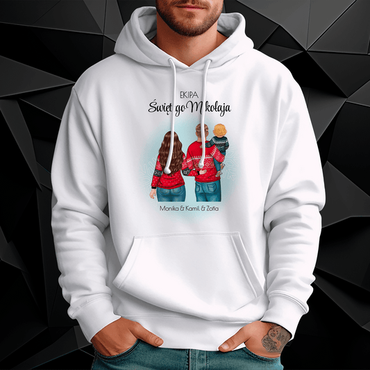 Personalizowana bluza męska z własnym nadrukiem EKIPA ŚWIĘTEGO MIKOŁAJA - prezent dla taty - idamell.com