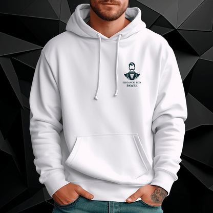 Personalizowana bluza męska z własnym nadrukiem ELEGANCKI TATA - prezent dla taty - idamell.com