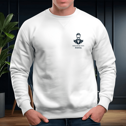 Personalizowana bluza męska z własnym nadrukiem ELEGANCKI TATA - prezent dla taty - idamell.com