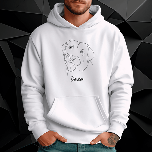 Personalizowana bluza męska z własnym nadrukiem IMIĘ PSA + GRAFIKA - prezent dla miłośnika psów - idamell.com