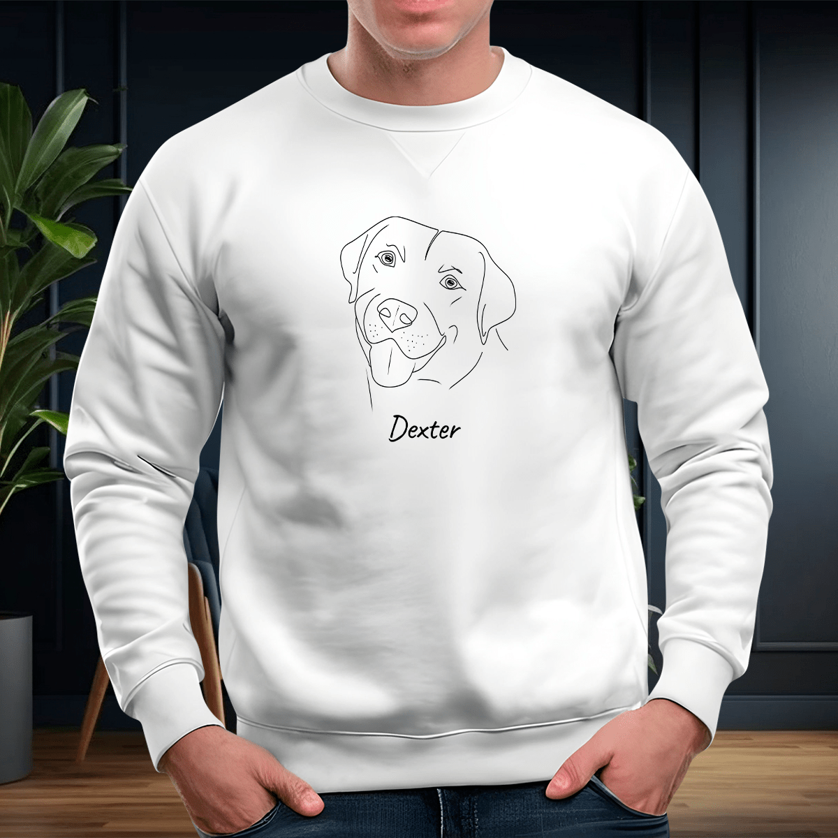 Personalizowana bluza męska z własnym nadrukiem IMIĘ PSA + GRAFIKA - prezent dla miłośnika psów - idamell.com