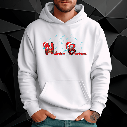 Personalizowana bluza męska z własnym nadrukiem IMIONA RODZICÓW - prezent dla taty - idamell.com
