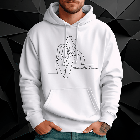 Personalizowana bluza męska z własnym nadrukiem KOCHAM CIĘ - prezent dla męża - idamell.com