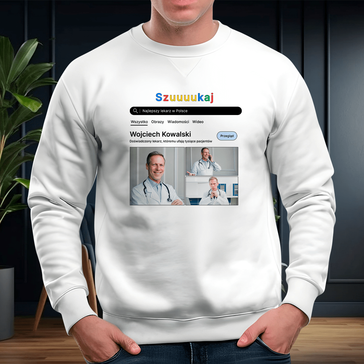 Personalizowana bluza męska z własnym nadrukiem LEKARZ - prezent dla lekarza - idamell.com