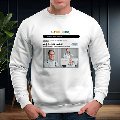 Personalizowana bluza męska z własnym nadrukiem LEKARZ - prezent dla lekarza - idamell.com