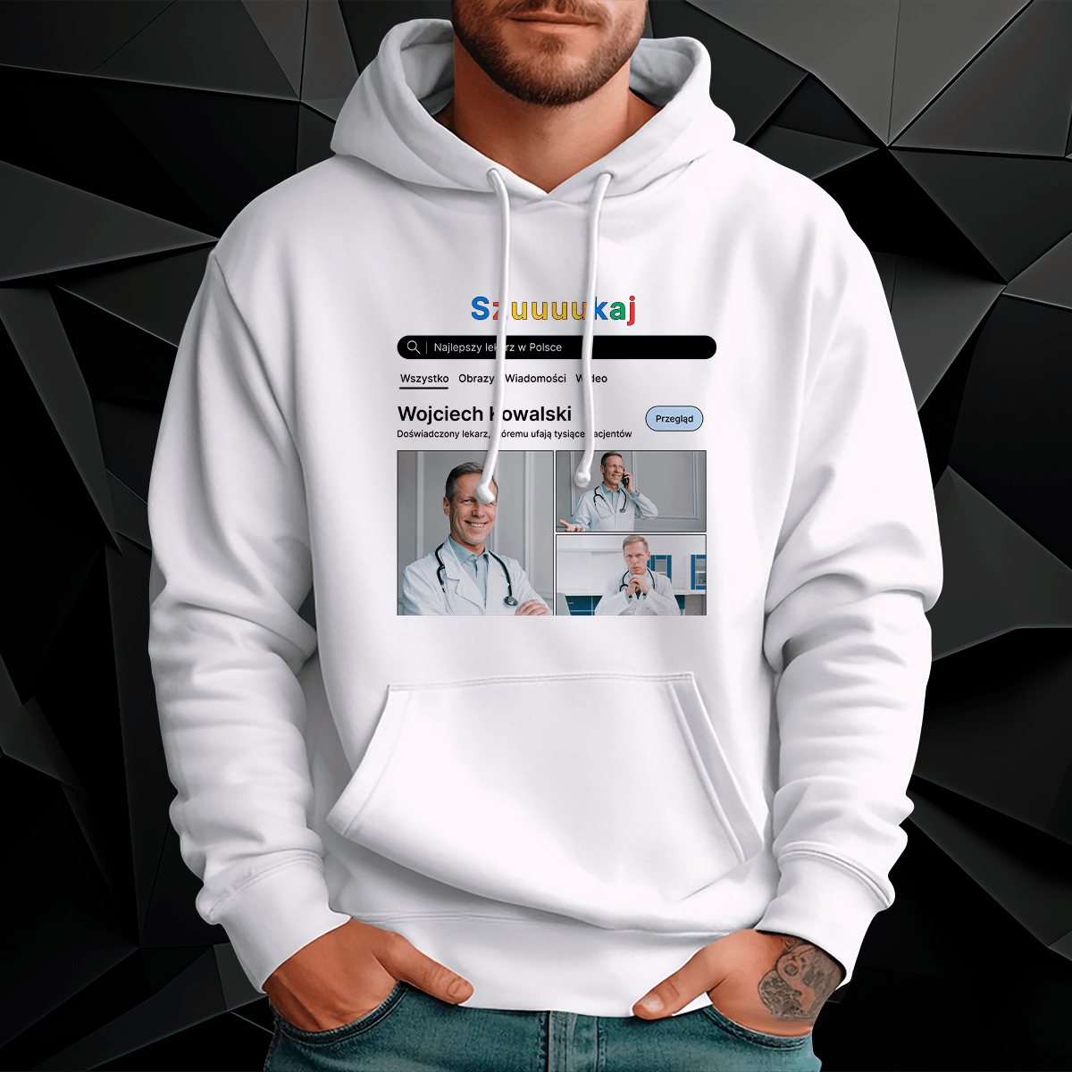 Personalizowana bluza męska z własnym nadrukiem LEKARZ - prezent dla lekarza - idamell.com