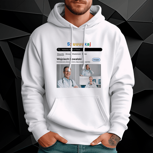 Personalizowana bluza męska z własnym nadrukiem LEKARZ - prezent dla lekarza - idamell.com