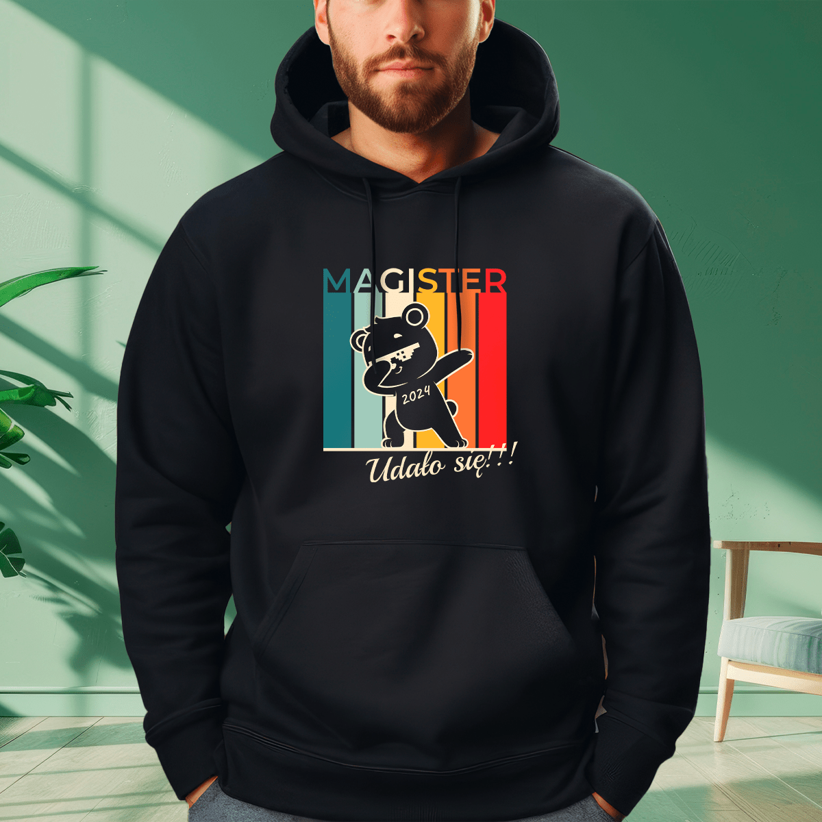 Personalizowana bluza męska z własnym nadrukiem MAGISTER - prezent dla absolwenta - idamell.com