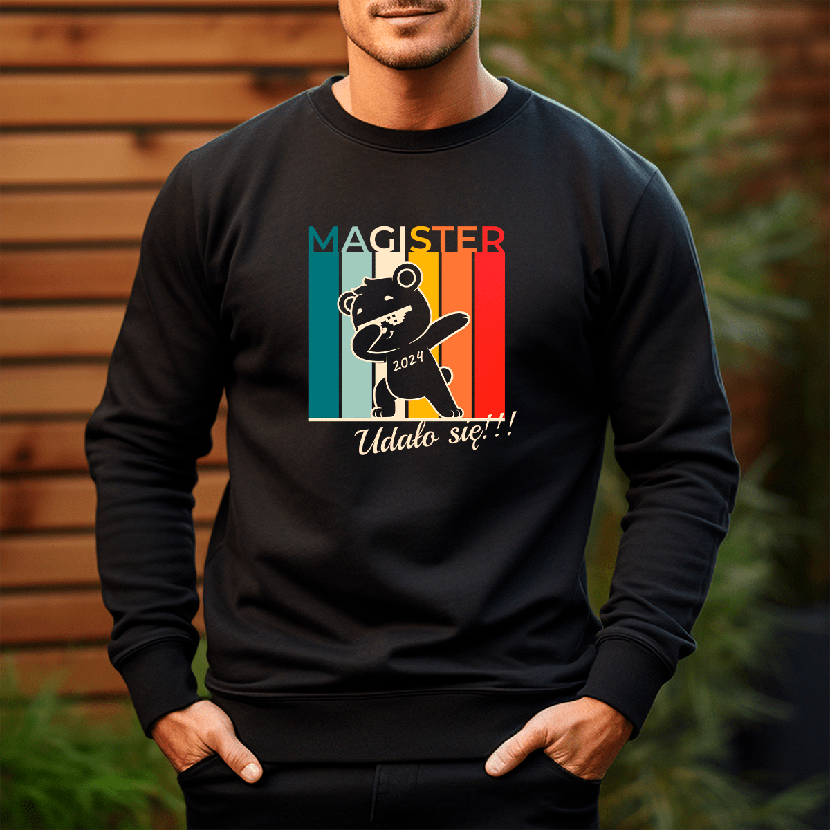 Personalizowana bluza męska z własnym nadrukiem MAGISTER - prezent dla absolwenta - idamell.com