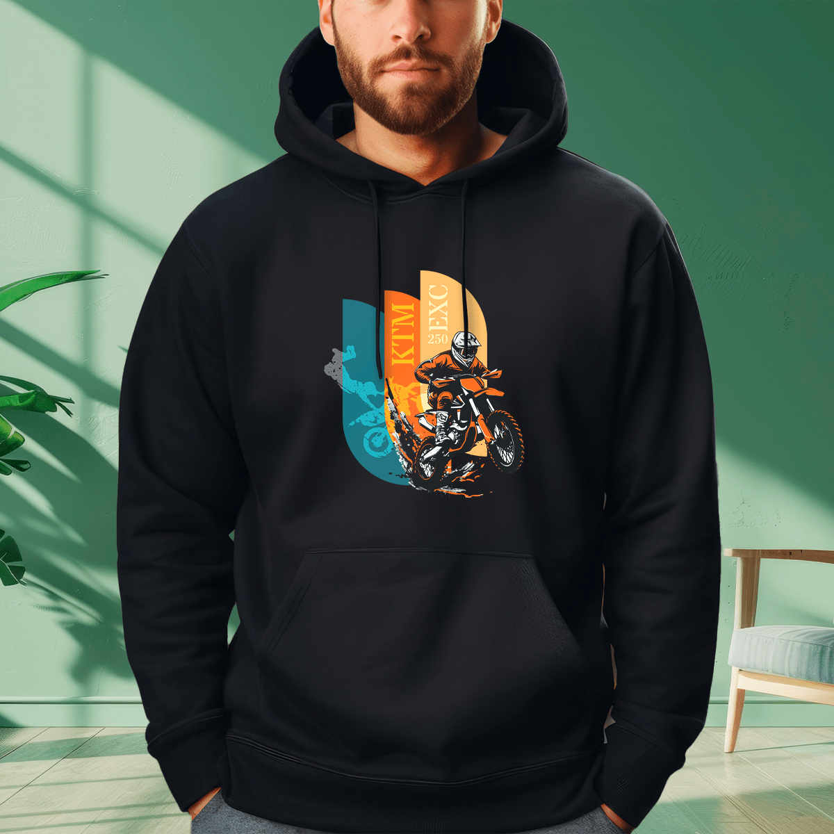 Personalizowana bluza męska z własnym nadrukiem MOTOCYKLISTA - prezent dla mężczyzny - idamell.com