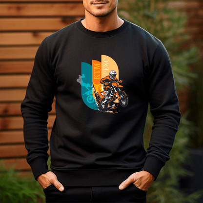 Personalizowana bluza męska z własnym nadrukiem MOTOCYKLISTA - prezent dla mężczyzny - idamell.com