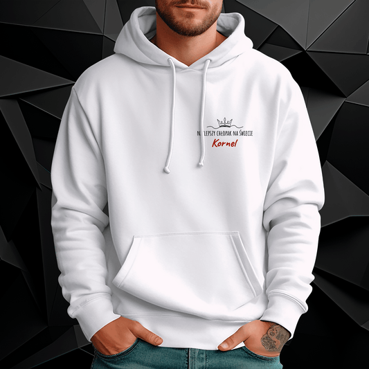 Personalizowana bluza męska z własnym nadrukiem NAJLEPSZY CHŁOPAK - prezent dla niego - idamell.com