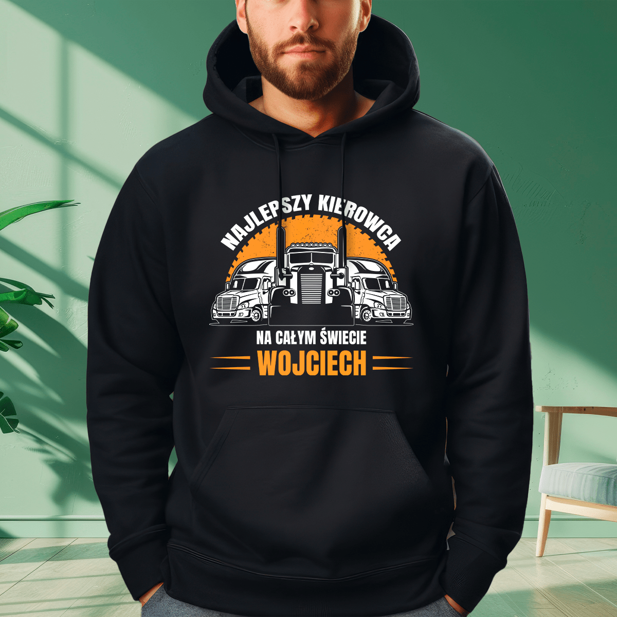 Personalizowana bluza męska z własnym nadrukiem NAJLEPSZY KIEROWCA - prezent dla mężczyzny - idamell.com