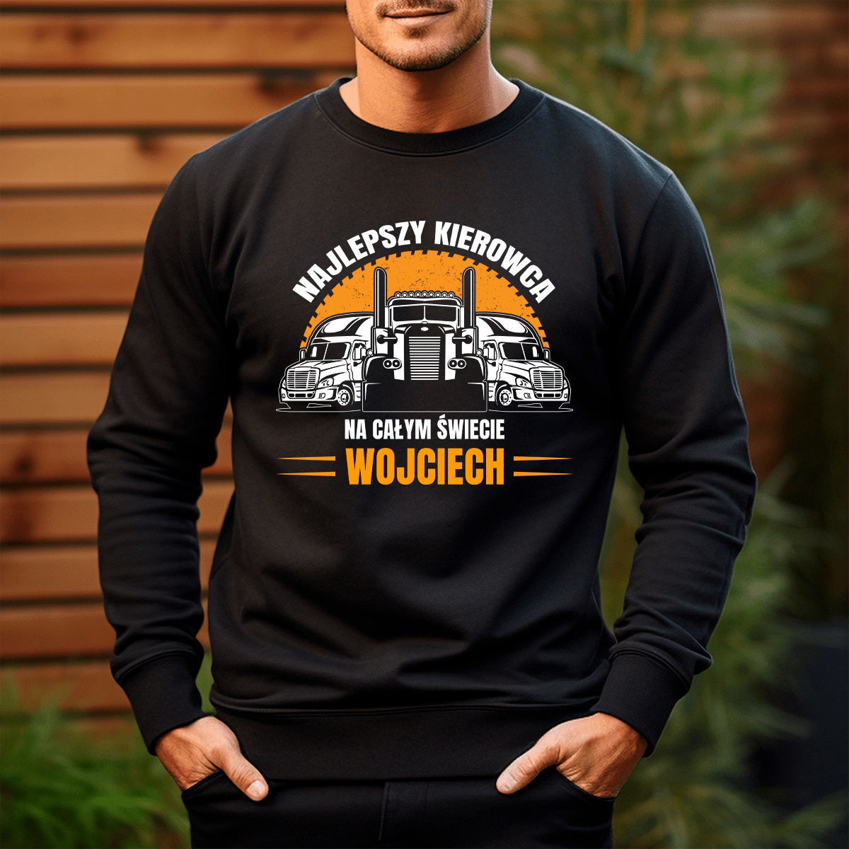Personalizowana bluza męska z własnym nadrukiem NAJLEPSZY KIEROWCA - prezent dla mężczyzny - idamell.com