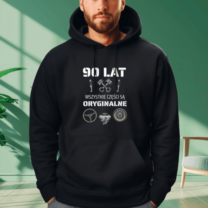 Personalizowana bluza męska z własnym nadrukiem ORYGINALNE CZĘŚCI - prezent dla mężczyzny - idamell.com