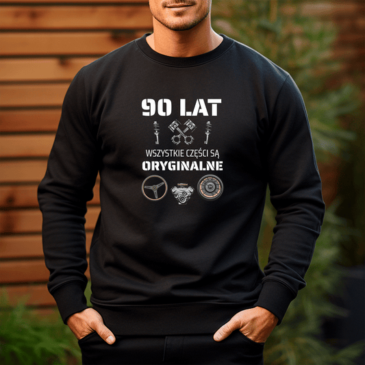 Personalizowana bluza męska z własnym nadrukiem ORYGINALNE CZĘŚCI - prezent dla mężczyzny - idamell.com
