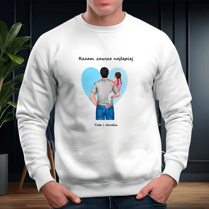 Personalizowana bluza męska z własnym nadrukiem RAZEM NAJLEPIEJ - prezent dla taty - idamell.com