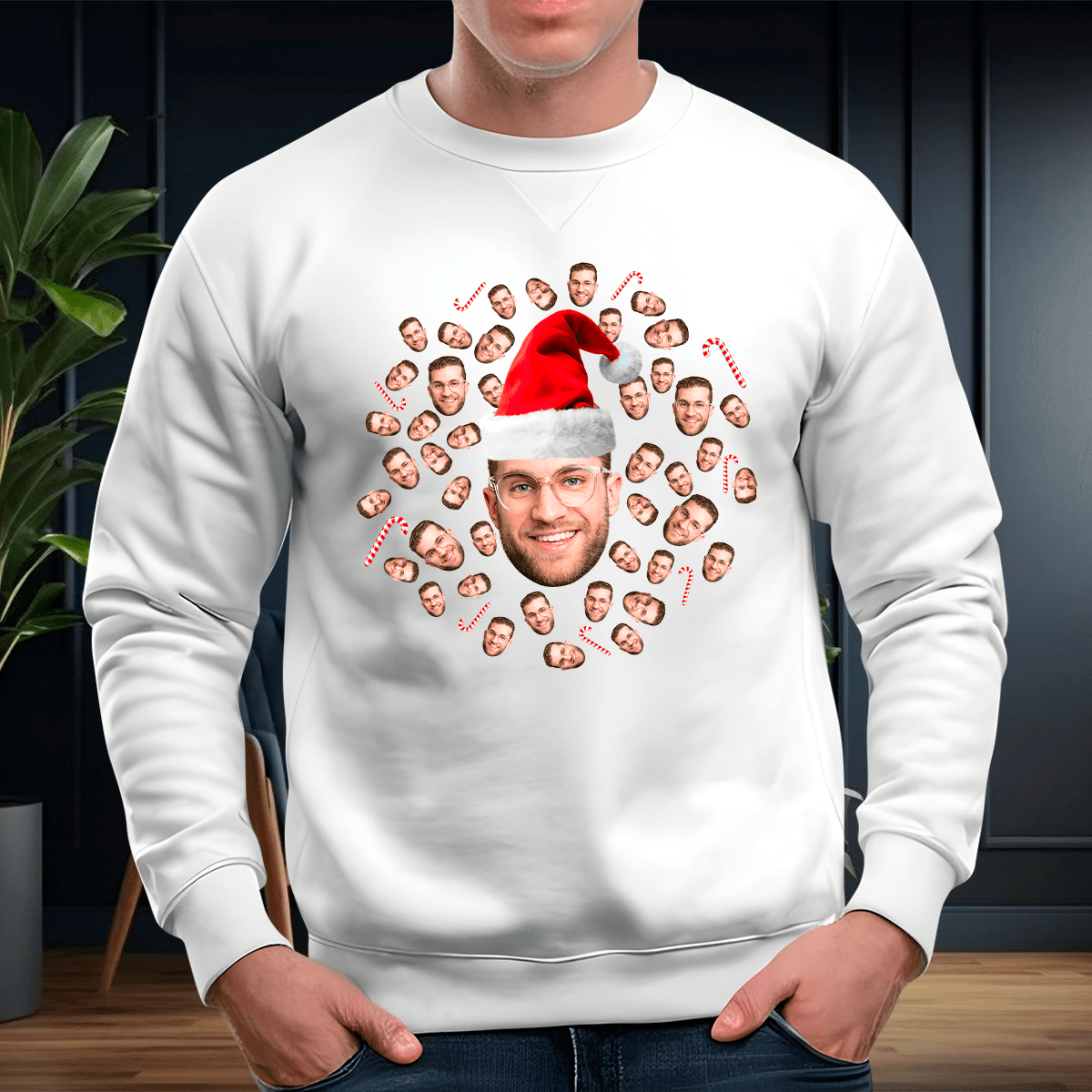 Personalizowana bluza męska z własnym nadrukiem ŚWIĘTY MIKOŁAJ - prezent dla męża - idamell.com