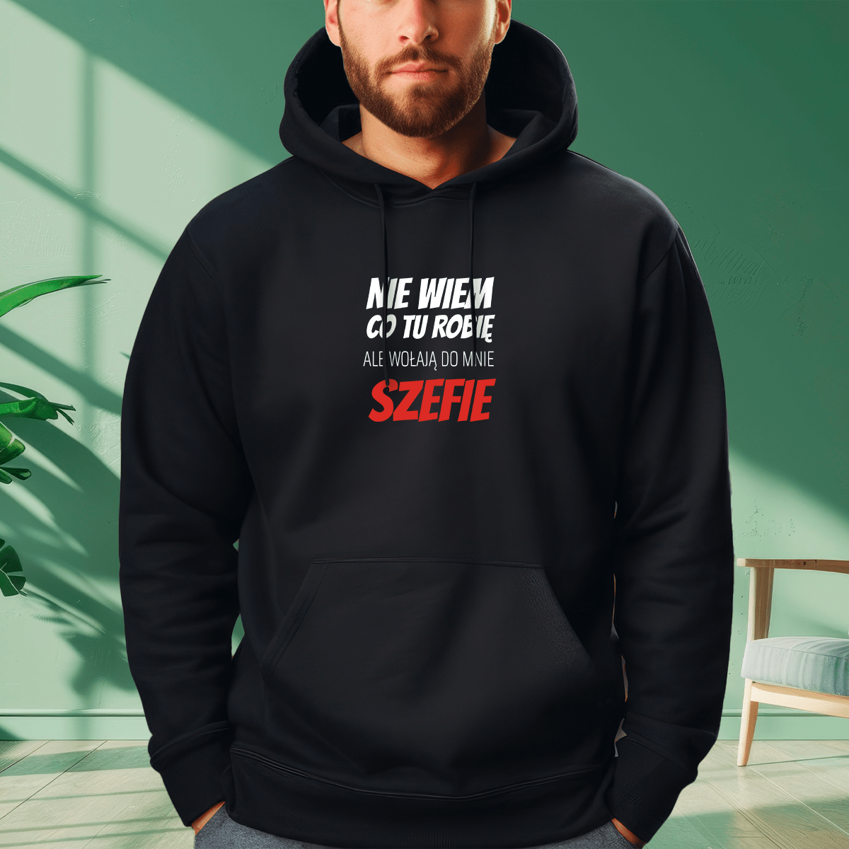 Personalizowana bluza męska z własnym nadrukiem SZEF - prezent dla szefa - idamell.com