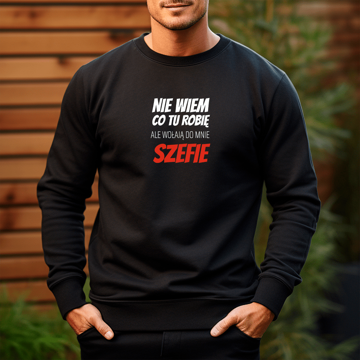 Personalizowana bluza męska z własnym nadrukiem SZEF - prezent dla szefa - idamell.com