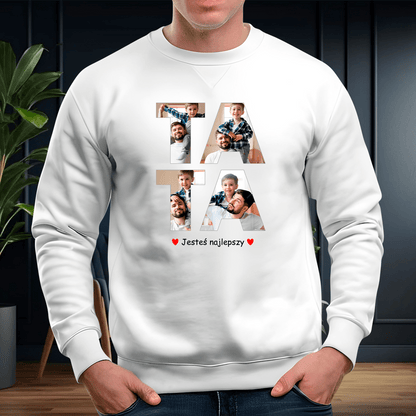 Personalizowana bluza męska z własnym nadrukiem TATA - prezent dla taty - idamell.com