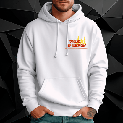 Personalizowana bluza męska z własnym nadrukiem WARIAT - prezent dla przyjaciela - idamell.com