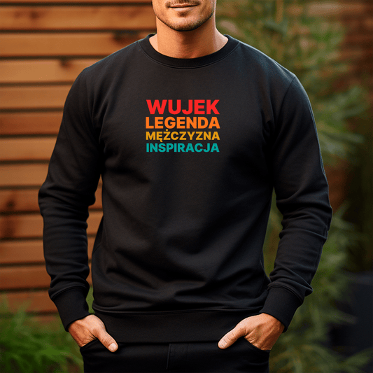 Personalizowana bluza męska z własnym nadrukiem WUJEK - prezent dla wujka - idamell.com