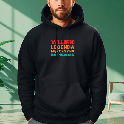 Personalizowana bluza męska z własnym nadrukiem WUJEK - prezent dla wujka - idamell.com