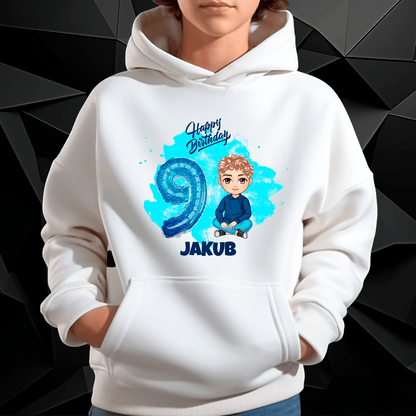 Personalizowana bluza z własnym nadrukiem HAPPY BIRTHDAY - prezent dla dziecka - idamell.com