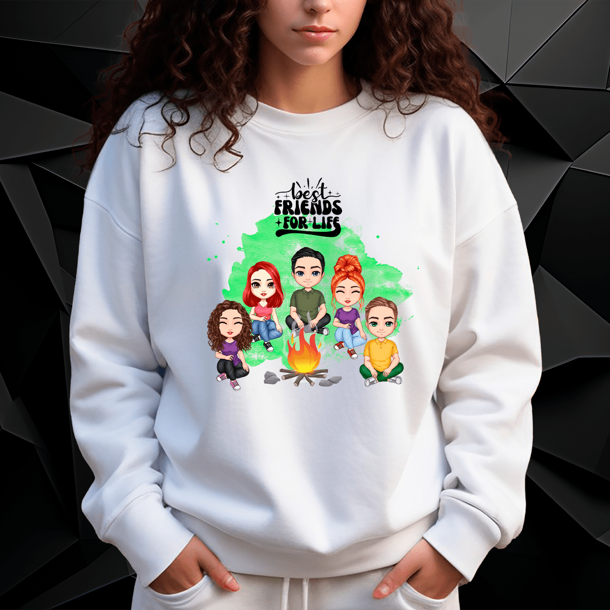 Personalizowana bluza z własnym nadrukiem NAJLEPSI PRZYJACIELE - prezent dla przyjaciela - idamell.com