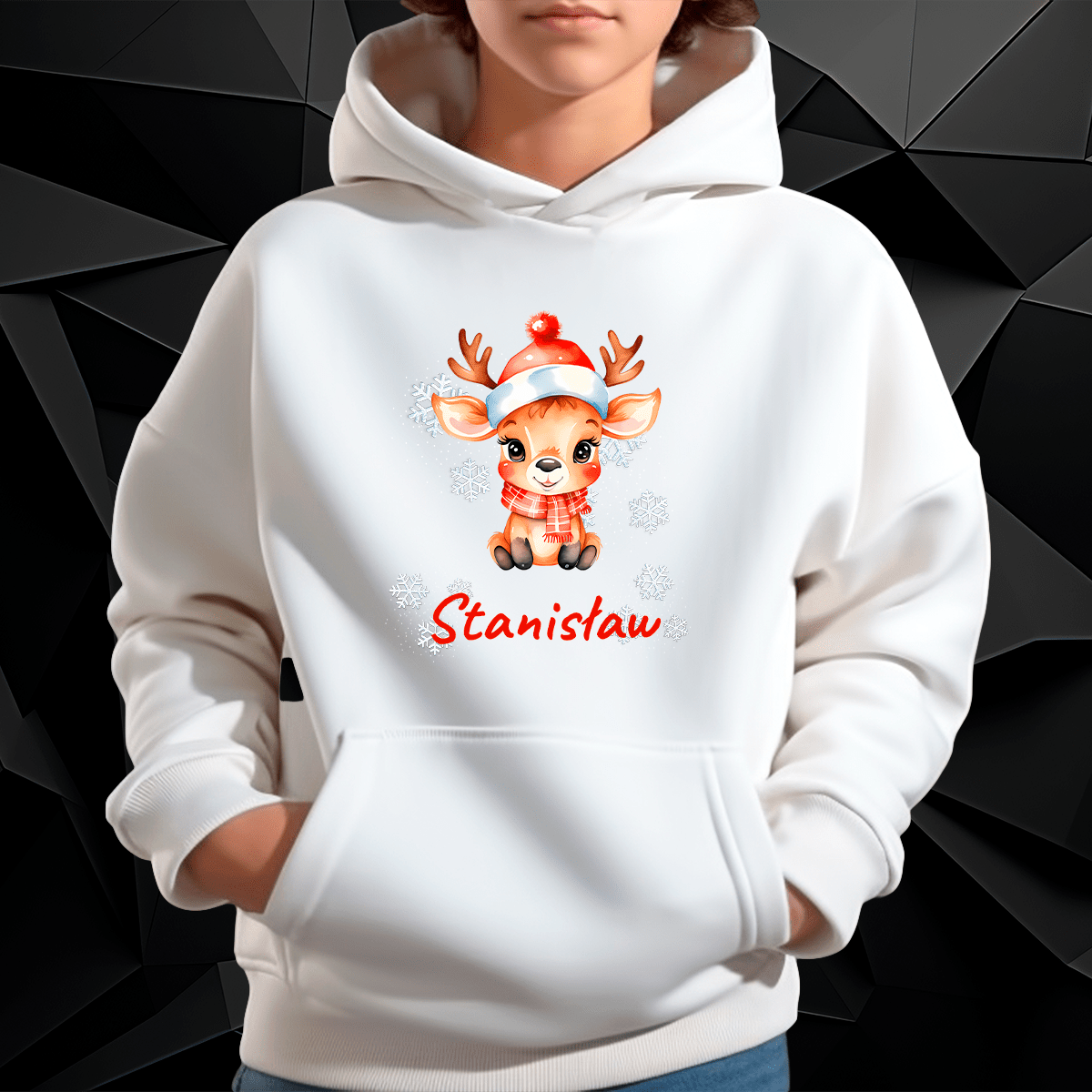 Personalizowana bluza z własnym nadrukiem RENIFER - prezent dla dziecka - idamell.com