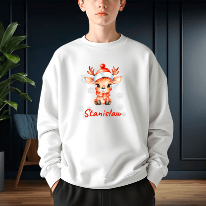 Personalizowana bluza z własnym nadrukiem RENIFER - prezent dla dziecka - idamell.com