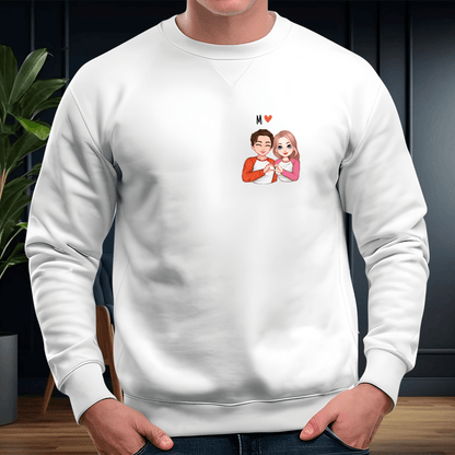 Personalizowane bluzy z własnym nadrukiem PARA + INICJAŁY - prezent dla pary - idamell.com