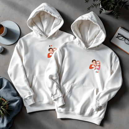 Personalizowane bluzy z własnym nadrukiem PARA + INICJAŁY - prezent dla pary - idamell.com