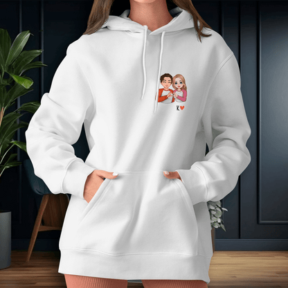 Personalizowane bluzy z własnym nadrukiem PARA + INICJAŁY - prezent dla pary - idamell.com