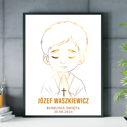 Pierwsza Komunia Święta - plakat, spersonalizowany prezent dla dziecka - idamell.com
