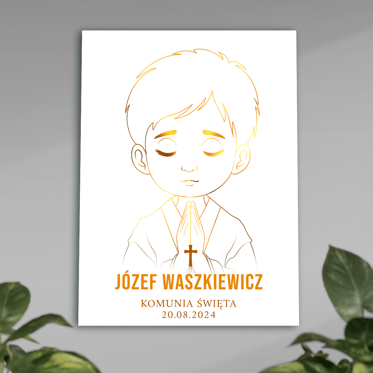 Pierwsza Komunia Święta - plakat, spersonalizowany prezent dla dziecka - idamell.com