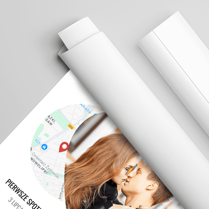 Pierwsza randka - plakat, spersonalizowany prezent dla niego - idamell.com