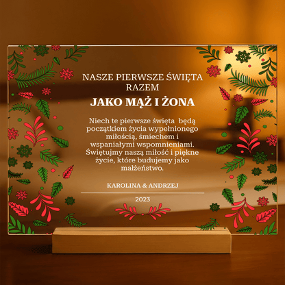 Pierwsza wspólna Gwiazdka - Druk na szkle, spersonalizowany prezent dla pary - idamell.com