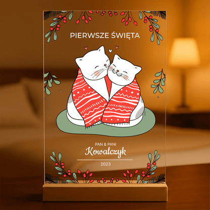 Pierwsze święta razem - Druk na szkle, spersonalizowany prezent dla niej - idamell.com