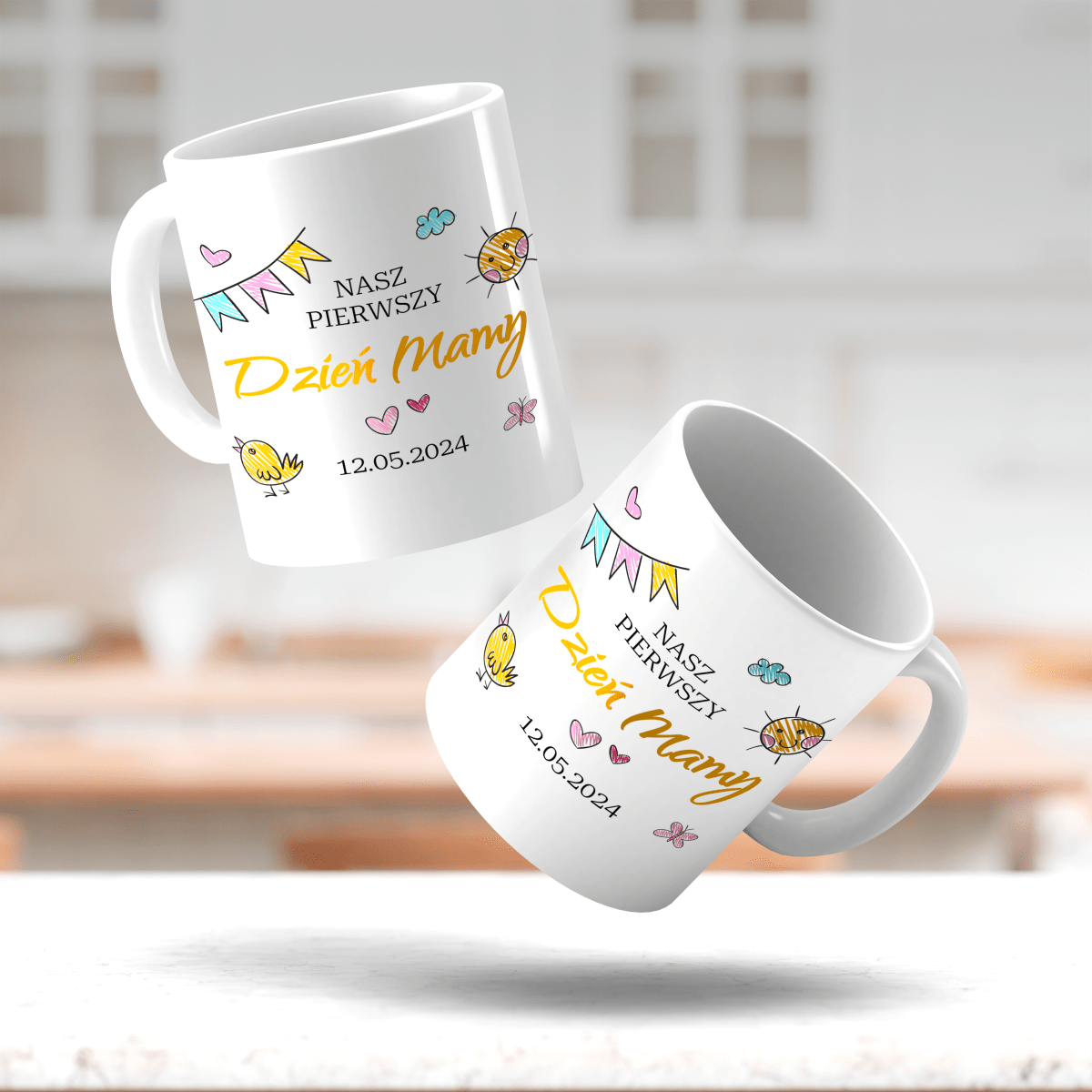 Pierwszy dzień mamy - 1x Kubek z nadrukiem, spersonalizowany prezent dla mamy - idamell.com