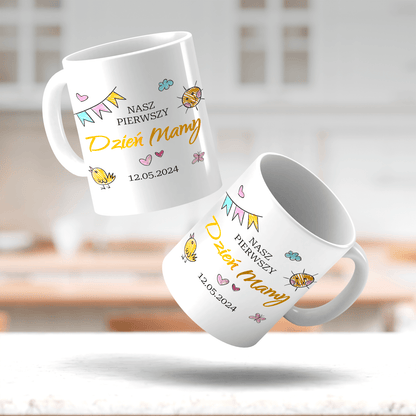 Pierwszy dzień mamy - 1x Kubek z nadrukiem, spersonalizowany prezent dla mamy - idamell.com