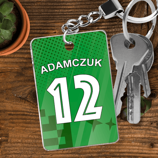 Piłkarz - brelok do kluczy, spersonalizowany prezent dla niego - idamell.com