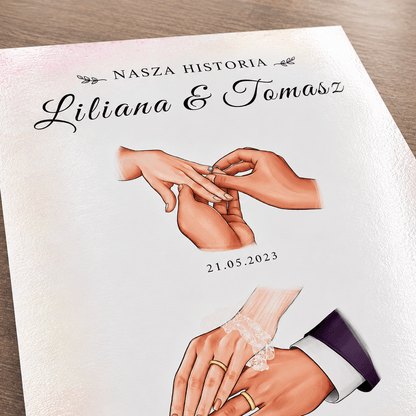 Plakat personalizowany Nasza historia prezent na ślub - idamell.com