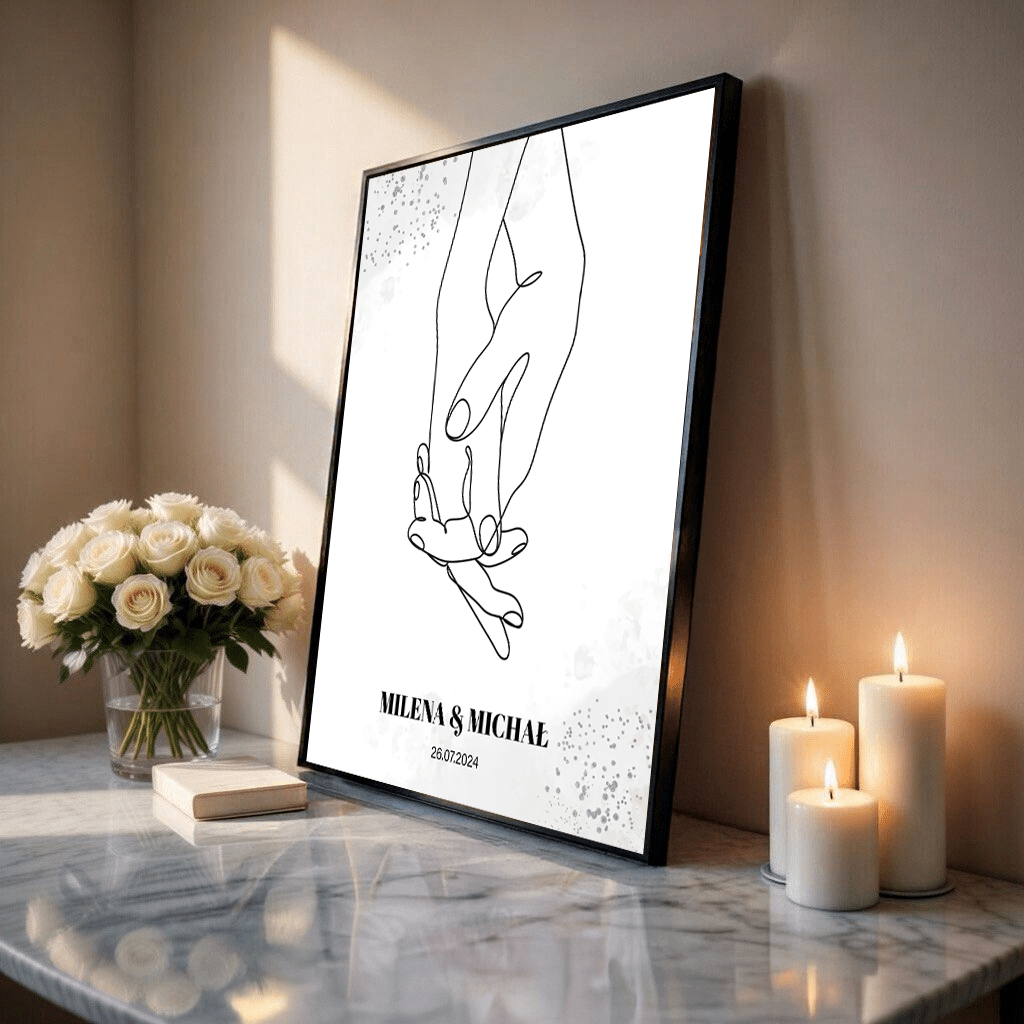 Plakat personalizowany Pamiątka ślubu prezent dla pary młodej - idamell.com